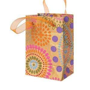 Gold Medallion Print 6" Paper Gift Bag